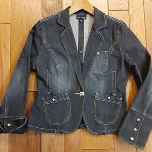 Bay Studio  Denim Blazer Charcoal Gray/Black Size S